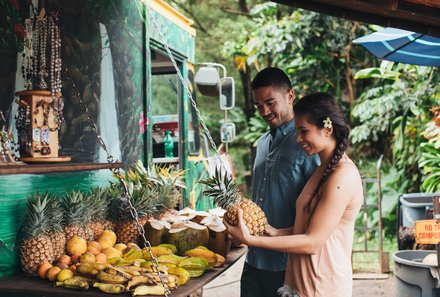 Hawaii Inselhopping for family individuell - Familienreise Hawaii mit Kindern - Maui Obststand