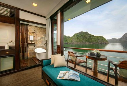Laos & Vietnam Familienreise - Laos Reise mit Kindern - Halong Bucht Orchid Trendy Cruise - Einrichtung