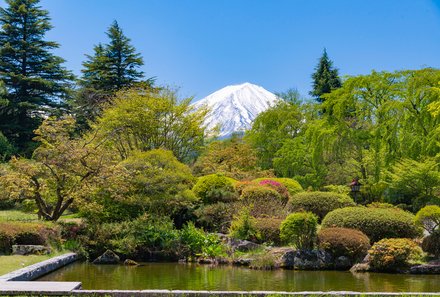 Japan for family individuell - Fuji View Hotel - Ausblick vom Haupteingang