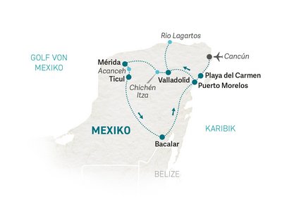 Mexiko Familienreise - Mexiko for family - Reiseroute 2026