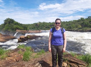 Uganda Familienreise - Svenja Fiestelmann bei den Murchison Falls