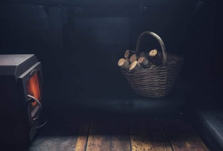 Familienreise Estland - Estland for family Winter - Rauchsauna innen