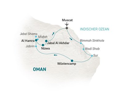 Oman mit Kindern individuell - Oman for family individuell - Familienabenteuer Wüste & Berge - Reiseroute 2023 und 2024