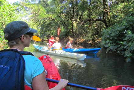 Costa Rica mit Kleinkindern - Tortuguero Nationalpark - Kajaktour