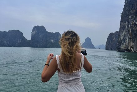 Laos und Vietnam Familienreise - Laos und Vietnam Reise mit Kindern - Halong Bucht Vanessa