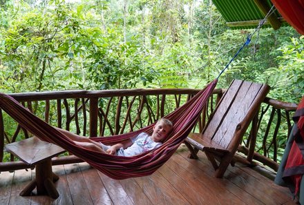 Familienurlaub Costa Rica - Costa Rica for family - La Tigra Lodge Kind in Hängematte