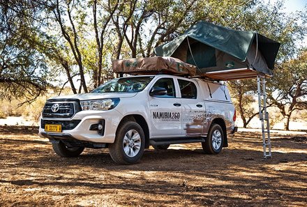 Namibia Familienreise - Namibia for family individuell - Namibia2go Double Cab 4x4 mit Dachzelt