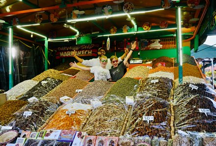 Marokko mit Kindern - Marokko for family - Gewürzmarkt in Marrakesch