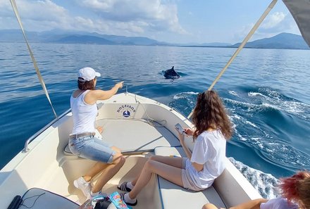 Griechenland Familienreise - Griechenland mit Teenagern - Delfinbeobachtung vom Boot