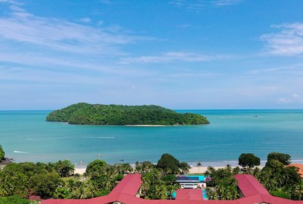 Malaysia mit Teenagern - Langkawi Holiday Villa Resort - Blick von Hotel auf Meer