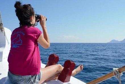 Griechenland Familienreise - Griechenland mit Teenagern - Delfinbeobachtung vom Boot