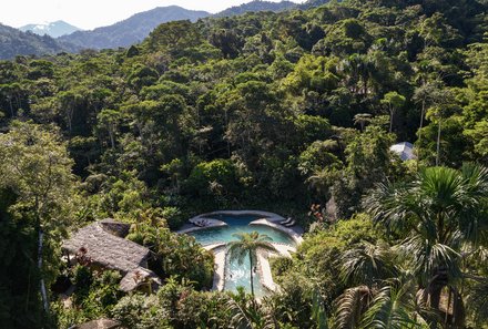 Familienreise Galapagos und Ecuador - Galapagos Family & Teens - Hakuna Matata Amazon Lodge - Pool im Regenwald