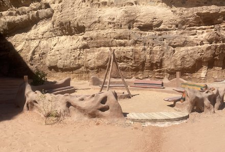 Jordanien Rundreise mit Kindern - Jordanien for family - Wadi Rum Captains Camp - Lagerfeuer