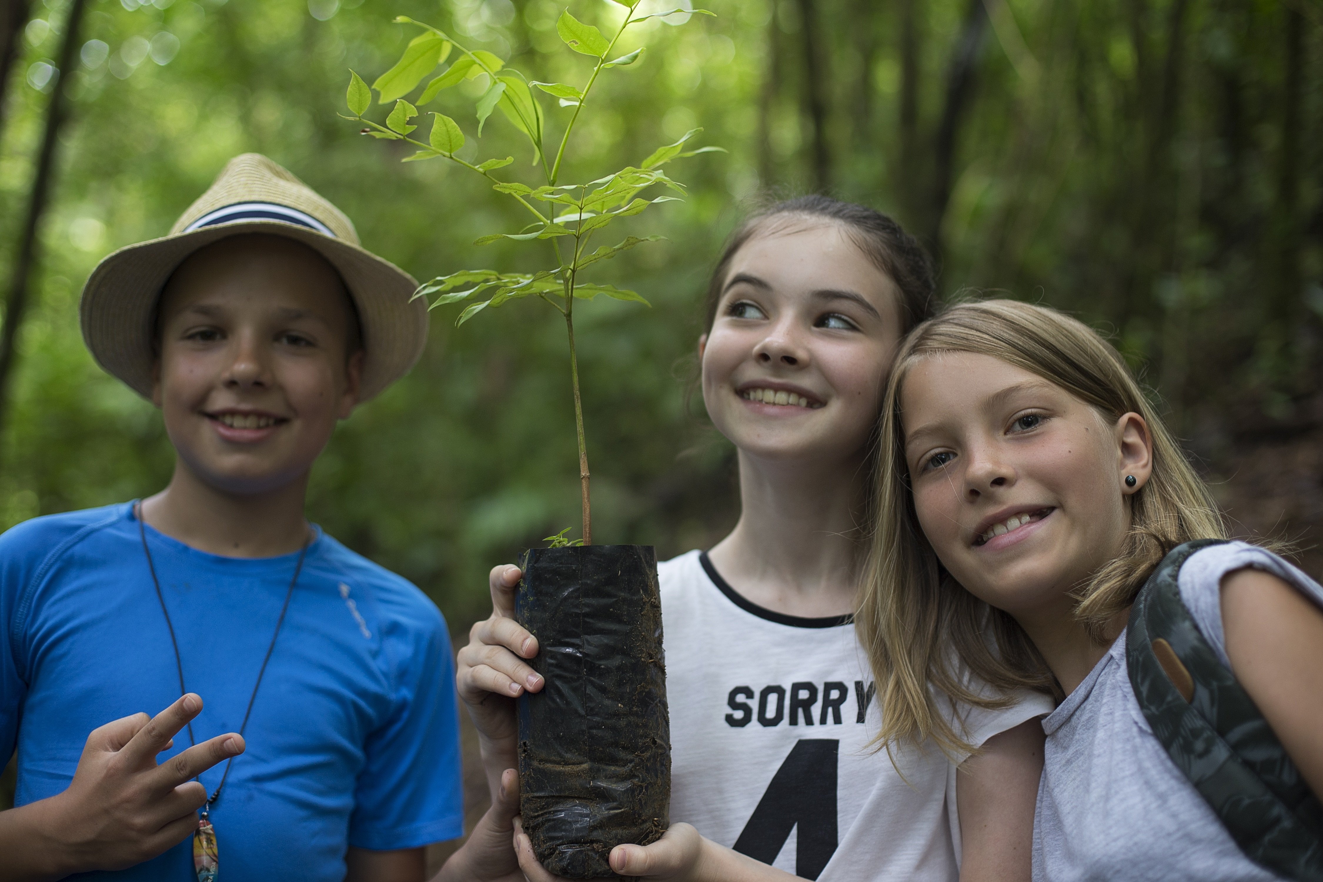 Zehn Jahre For Family Reisen - Spezialreiseveranstalter für Familienreisen - Kinder pflanzen Baum in Costa Rica
