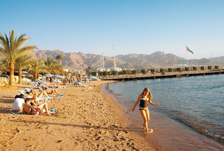 Jordanien Rundreise mit Kindern - Aqaba Strand und Rotes Meer