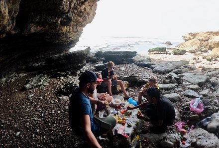 Marokko mit Kindern - Marokko for family - Picknick am Strand von Sidi Kaouki