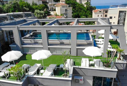 Montenegro Familienreise - Montenegro for family - Budva - Hotel La Mer - Pool Dachterrasse