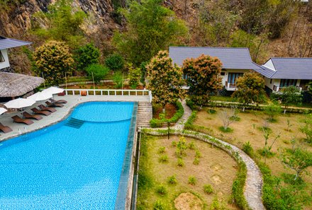 Laos & Vietnam Familienreise - Laos Reise mit Kindern - Mai Chau Mountain View Resort - Pool