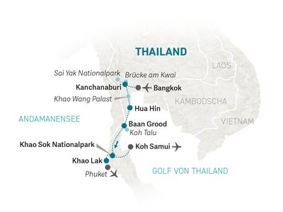 Thailand for family Reiseroute 2022