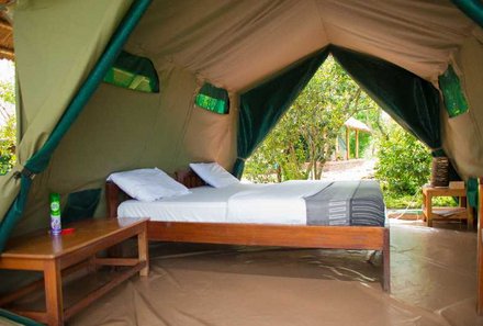 Uganda Familienreise - Uganda Family & Teens - Queen Elizabeth The Bush Lodge - Zelt mit Doppelbett
