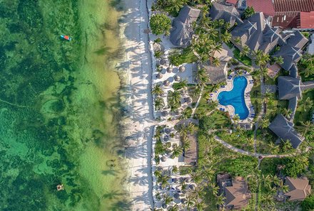 Tansania for family - Familienreise Tansania - Breezes Beach Club & Spa Sansibar - Anlage von oben
