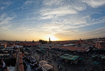 Familienurlaub Marokko - Marokko for family summer - Abends am Platz Djemaa el Fna