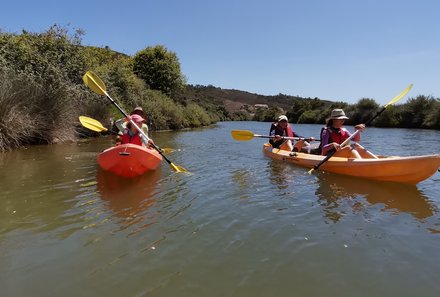 Algarve for family - Familienreise Algarve mit Kindern - Kajak fahren in Portugal