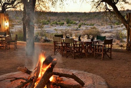 Südafrika individuell - Mjejane River Lodge - Außenbereich Restaurant