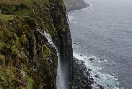 Schottland mit Kindern - Familienurlaub Schottland - Wasserfall Kilt Rock