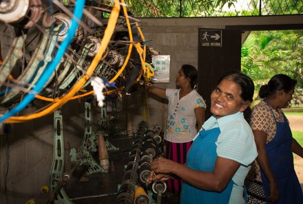 Sri Lanka mit Kindern - Sri Lanka for family - Frauen in Handweberei Selyn