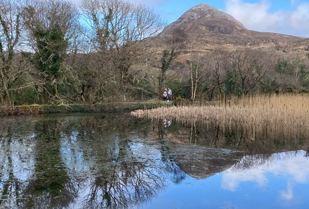 Irland Familienreise - Irland for family - Diamond Hill im Connamara Nationalpark - Seeaussicht