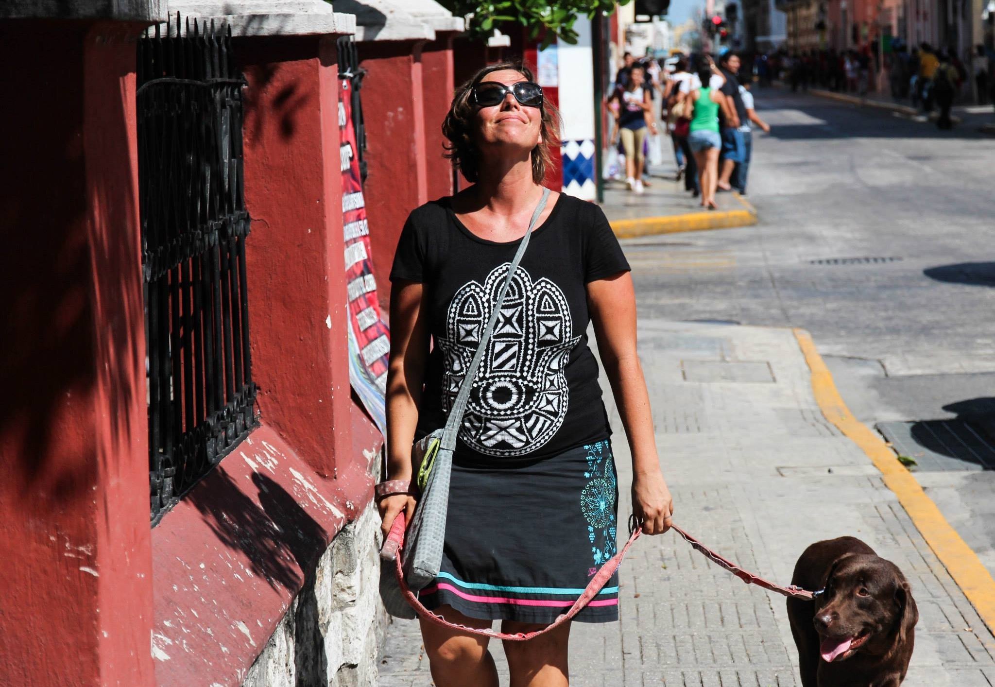 Mexiko mit Kindern - Andrea mit Lotti in Merida