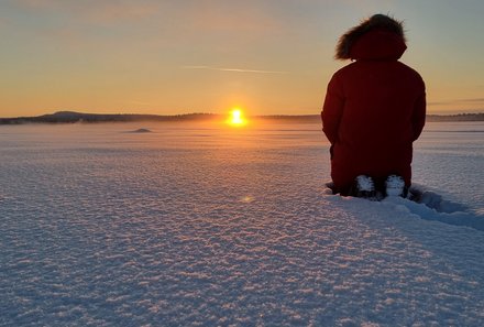 Schweden for family Winter - Sonnenuntergang - Schneelandschaft