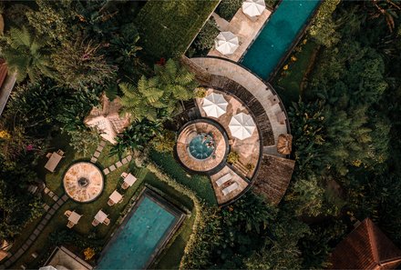 Bali for family deluxe - Familienreise Bali mit Kindern - Munduk Moding Plantation - Pool von oben