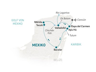 Mexiko Familienreise - Mexiko for family - Reiseroute 2023