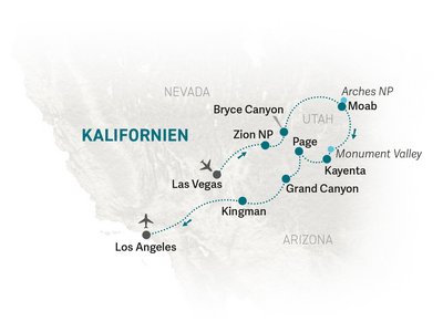 USA Südwesten mit Kindern - USA Westküste for family individuell - Abenteuer im Wilden Westen - Reiseroute 2024