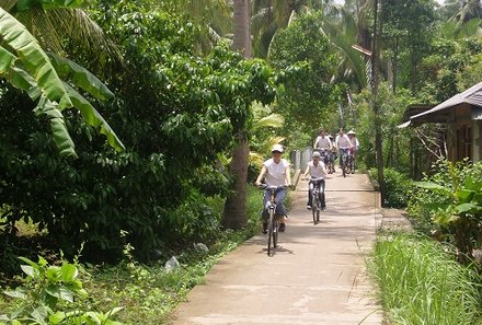 Vietnam mit Kindern - Vietnam for family - Mekong - Radtour entlang Palmen