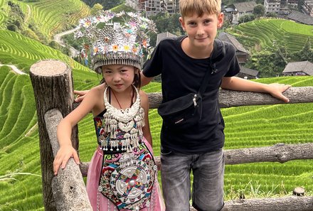 China mit Kindern - China for family individuell - Kinder in den Reisterrassen von Longsheng