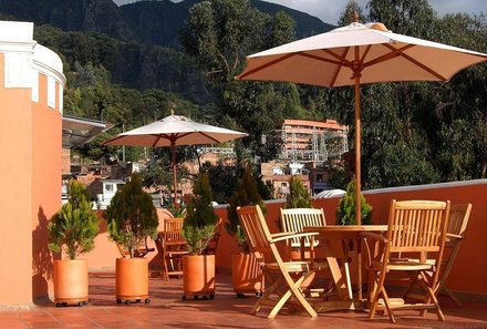 Kolumbien mit Kindern - Kolumbien for family - Hotel Casa Deco - Terrasse