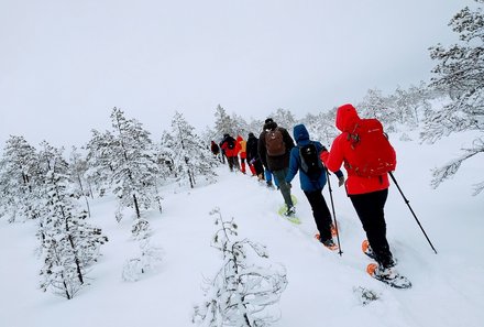 Familienreise Estland - Estland for family Winter - Wanderung durch Schneelandschaft