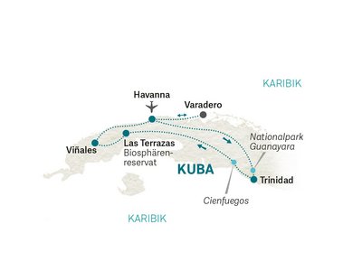 Kuba Familienreise - Kuba for family - Reisekarte 2026