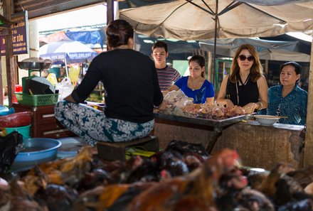 Vietnam for family individuell - Mekong Delta - Verkäuferin am Markt