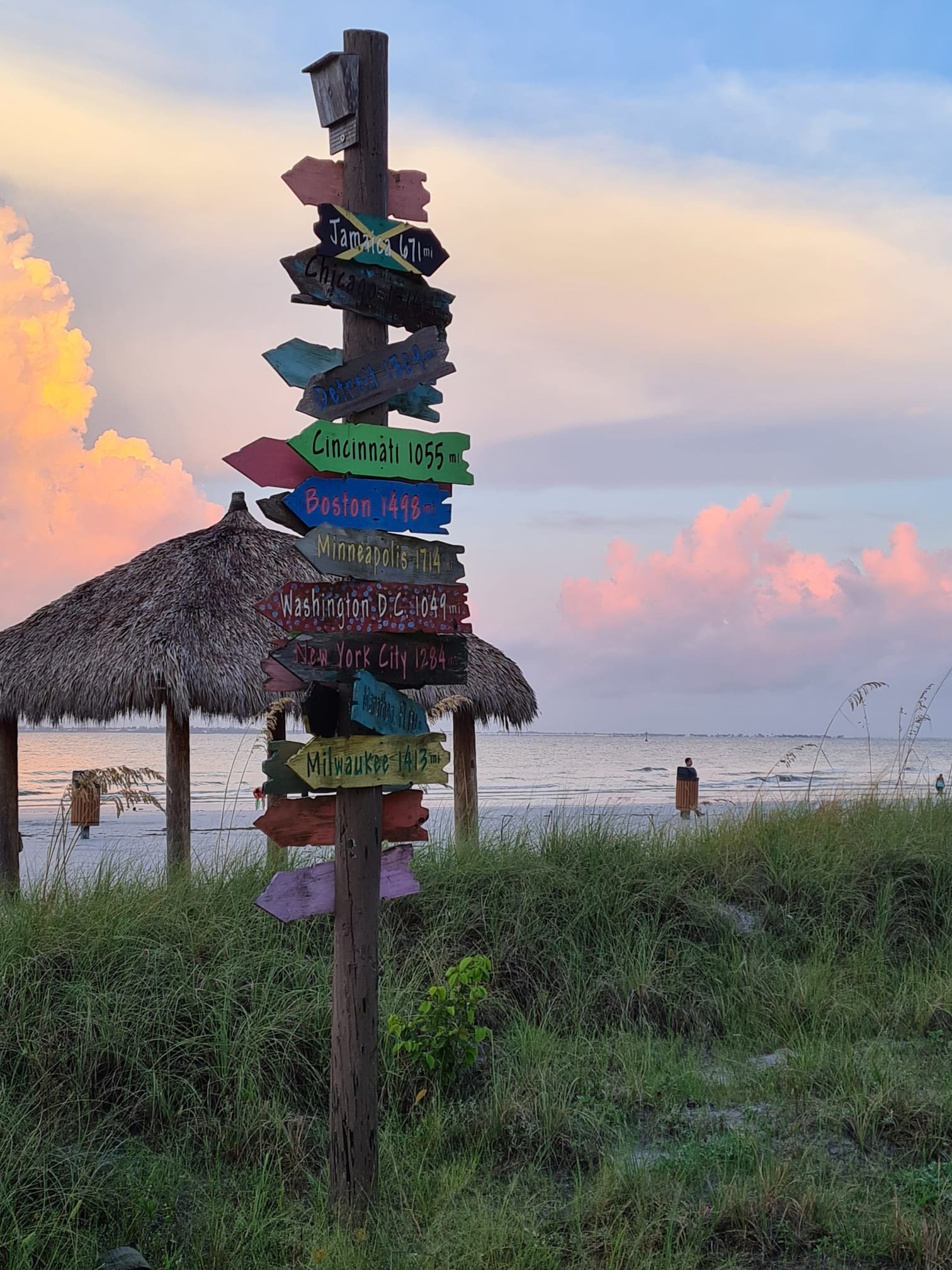 Florida-Rundreise mit Kindern im Mietwagen - Reisebericht - Schild mit Wegweisern