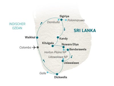 Sri Lanka Familienreise - Sri Lanka Family & Teens - Reiseroute 2024