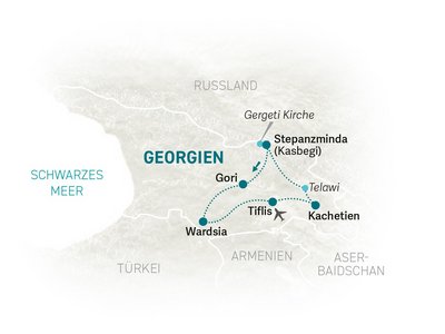Georgien Familienreise - Georgien for family individuell - Karte 2026