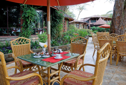 Kenia Familienreise - Kenia for family individuell - Lake Naivasha - Lake Naivasha Sopa Resort - Terrasse