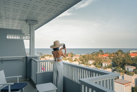 Thailand Familienreise mit Kindern - Thailand for family individuell - Loligo Resort Hua Hin - Balkonaussicht aufs Meer