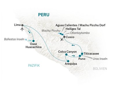 Peru Familienreise - Peru Family & Teens - Reiseroute 2022