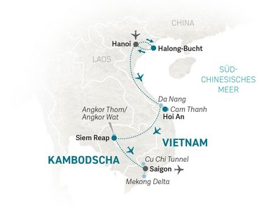 Vietnam & Kambodscha Rundreise mit Kindern - Reiseroute 2022