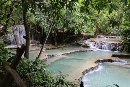 Laos und Vietnam Familienreise - Laos und Vietnam Reise mit Kindern - Natürliche Pools Wasserfall